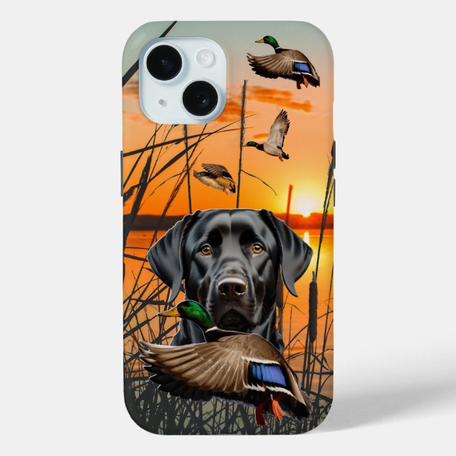Flying Mallard and Labrador iPhone Tough Case (Back)