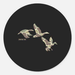 Flying Mallard Duck Camouflage Camo Duck Hunting C Classic Round Sticker
