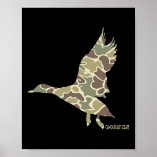 Flying Mallard Duck Camouflage Camo Duck Hunting C Poster