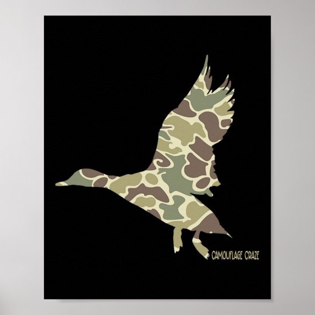 Flying Mallard Duck Camouflage Camo Duck Hunting C Poster (Front)