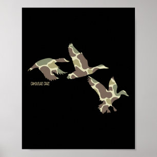 Flying Mallard Duck Camouflage Camo Duck Hunting C Poster