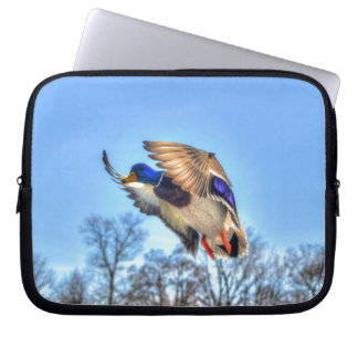 Flying Mallard Duck Drake Wildlife Photo Laptop Sleeve
