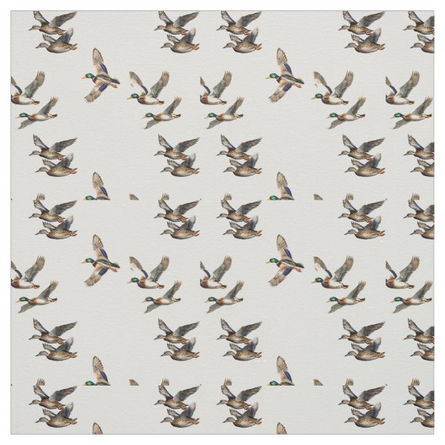 Flying Mallard Ducks Fabric (Swatch)