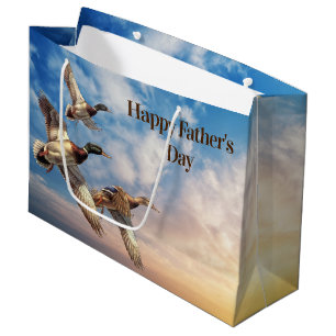 Flying Mallard Ducks Father's Day Large Gift Bag