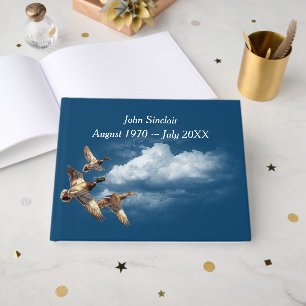 Flying Mallard Ducks For Memorial Service Guest Book