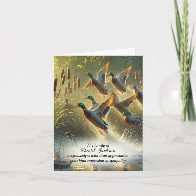 Flying Mallard Ducks Sympathy Thank You (Front)