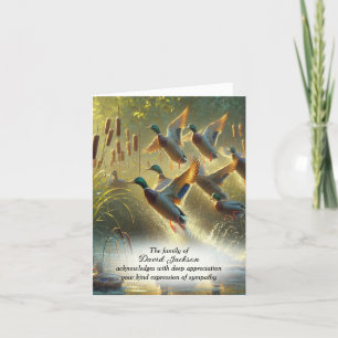 Flying Mallard Ducks Sympathy Thank You Card
