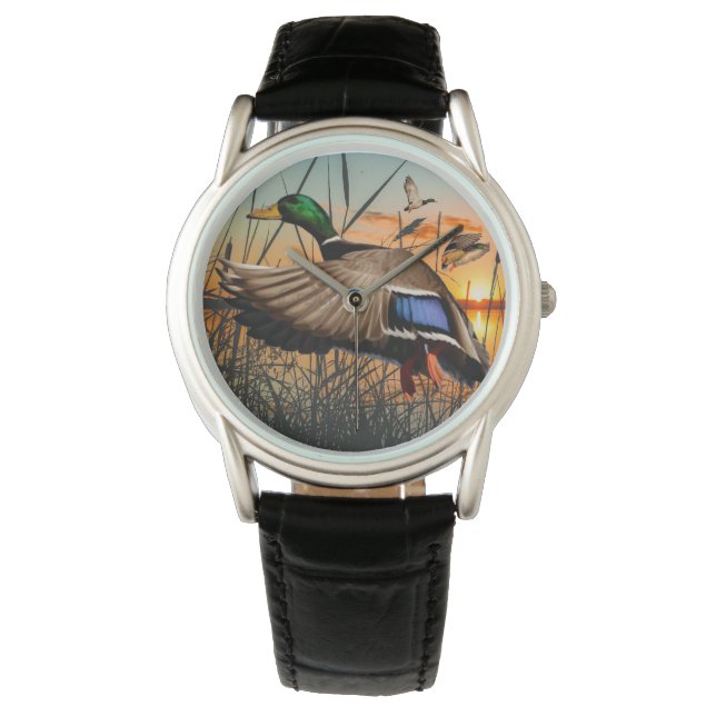 Flying Mallard Watch, Duck Hunting Watch (Front)