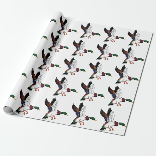 Flying Mallard Wrapping Paper (Unrolled)