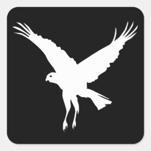 Flying marsh harrier square sticker