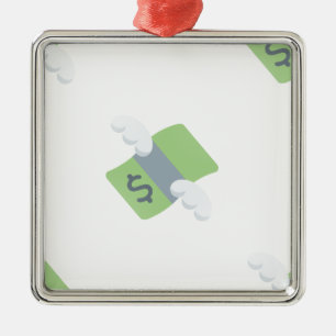 flying money emoji metal tree decoration