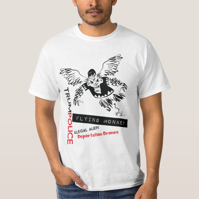 Flying Monkey Deportation Police T-Shirt (Front)