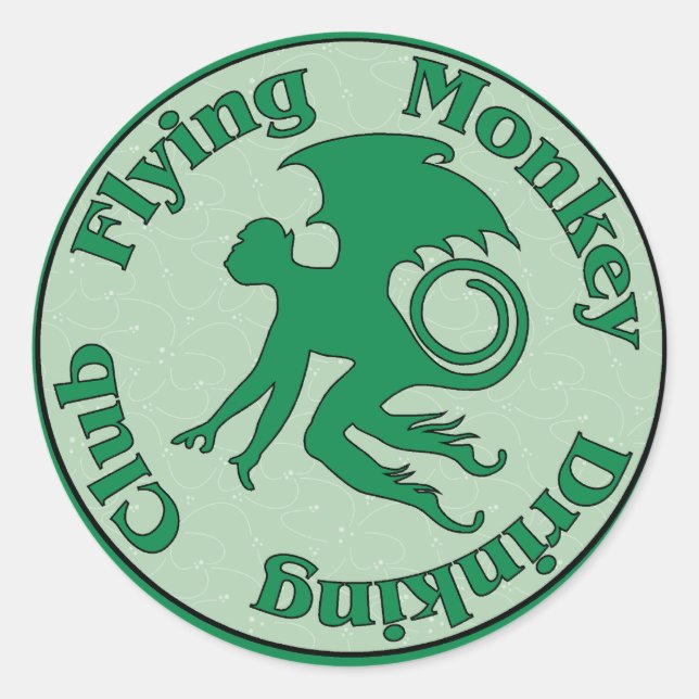 Flying Monkey Drinking Club Classic Round Sticker (Front)