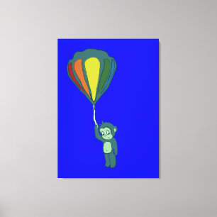 flying monkey : hot air balloon canvas print