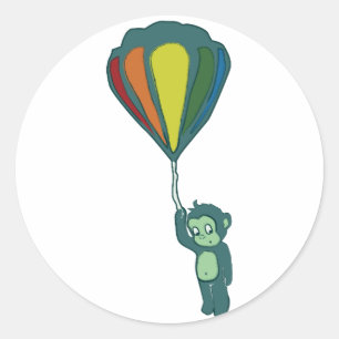 flying monkey : hot air balloon classic round sticker