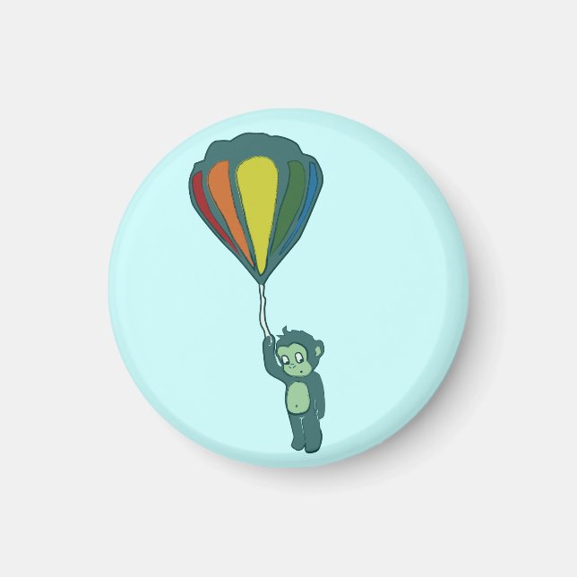 flying monkey : hot air balloon magnet (Front)
