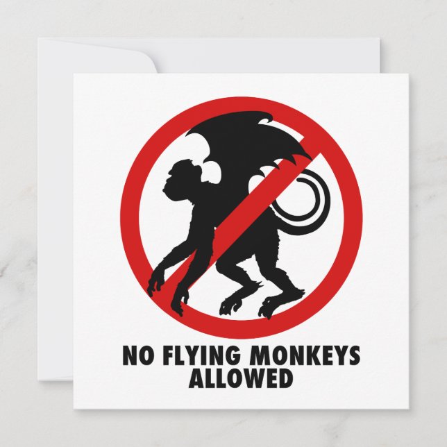 Flying Monkey Party Invitation (Front)