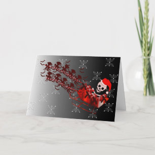 Flying Monkey Santa Holiday Card