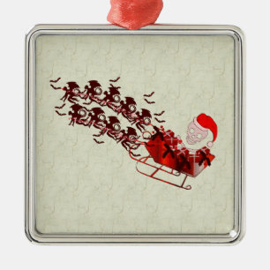 Flying Monkey Santa Metal Tree Decoration