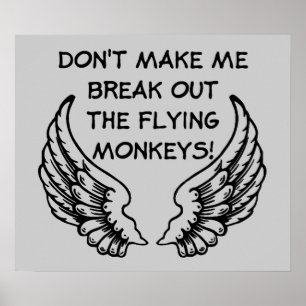 Flying Monkeys Funny Poster Humour