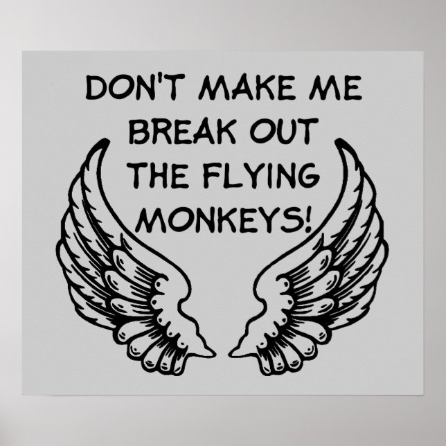 Flying Monkeys Funny Poster Humour (Front)