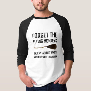 Flying Monkeys Witch Broom T-Shirt
