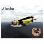 Flying Moose Aviation de Havilland DH3-C Otter Photo Sculpture Magnet<br><div class="desc">A de Havilland Canada DH3-C Otter, sporting the logo of mythical Flying Moose Aviation of Talkeetna, in flight somewhere over Alaska on an overcast day. Customisable text reading "Alaska" also appears. Also depicted is the leather patch worn by Flying Moose Aviation's bush pilots. It features a winged moose superimposed on...</div>