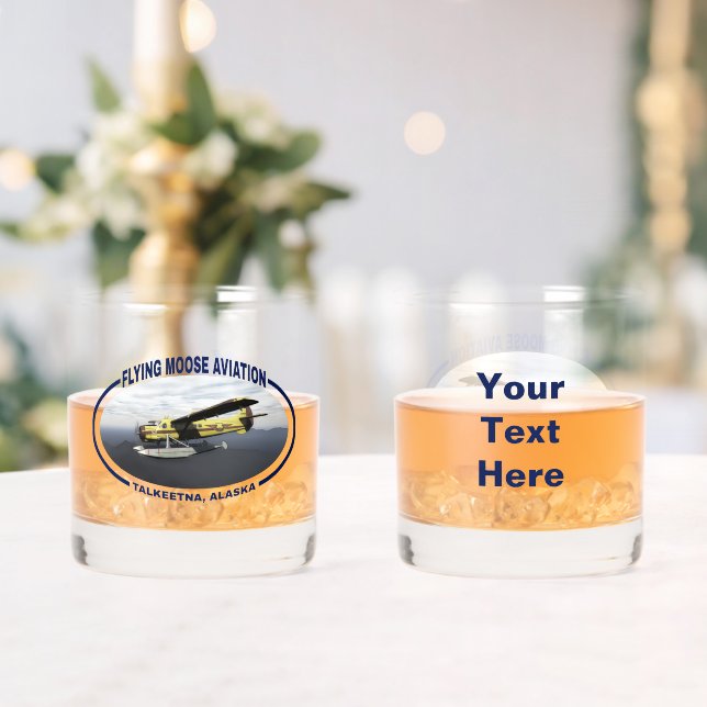 Flying Moose Aviation de Havilland DH3-C Otter Whiskey Glass (Insitu (Wedding))