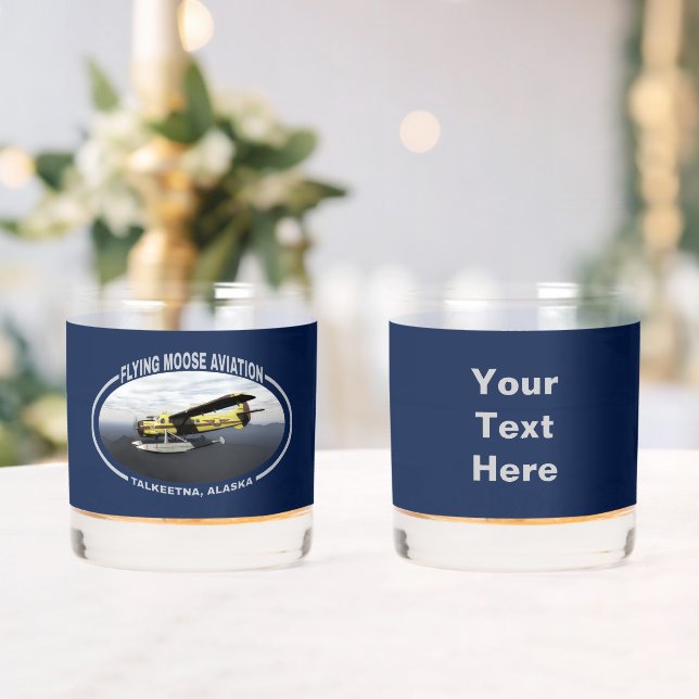 Flying Moose Aviation de Havilland DH3-C Otter Whiskey Glass (Insitu (Wedding))