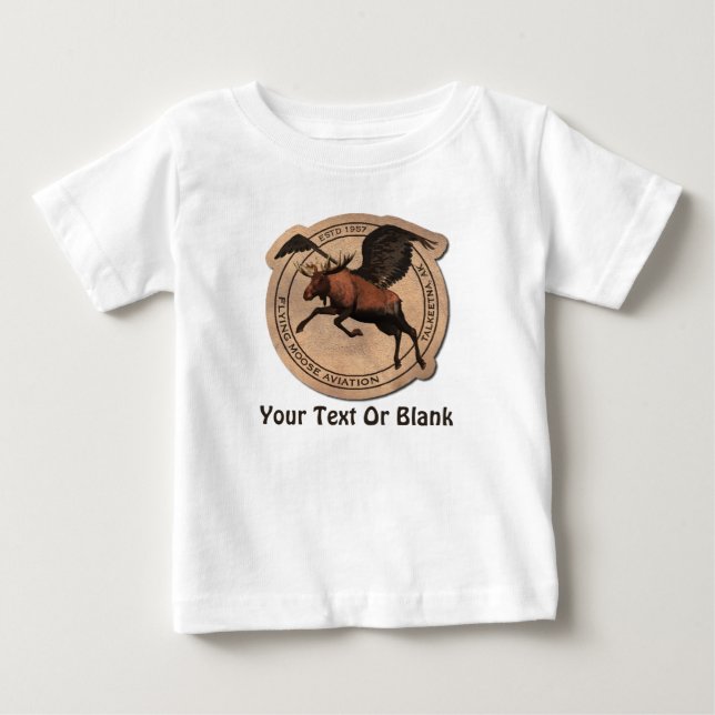 Flying Moose Aviation Patch Baby T-Shirt (Front)