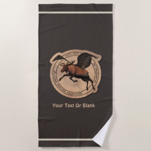 Flying Moose Aviation Patch Beach Towel