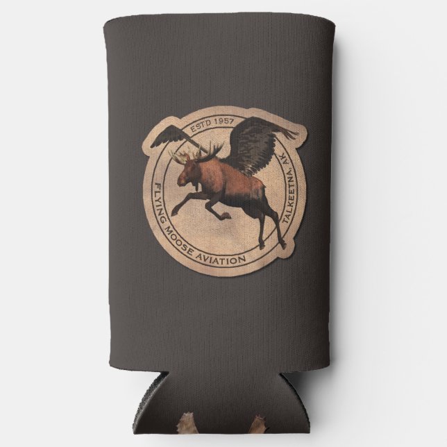 Flying Moose Aviation Patch Can Cooler (Front)