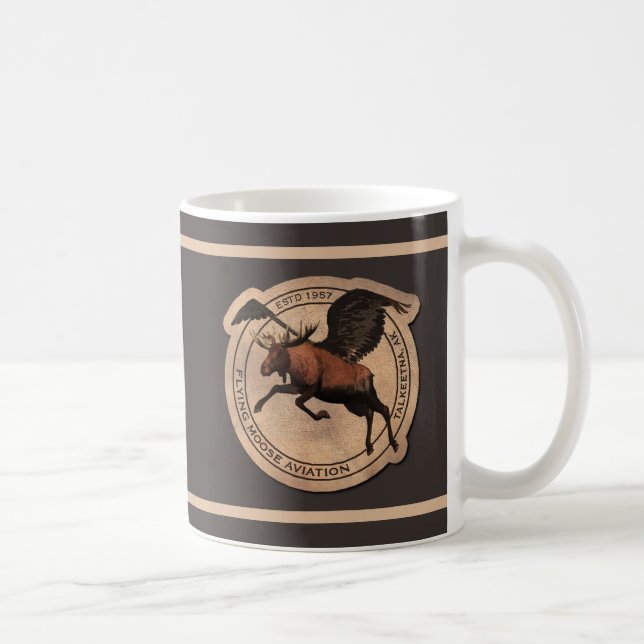 Flying Moose Aviation Patch Coffee Mug (Right)
