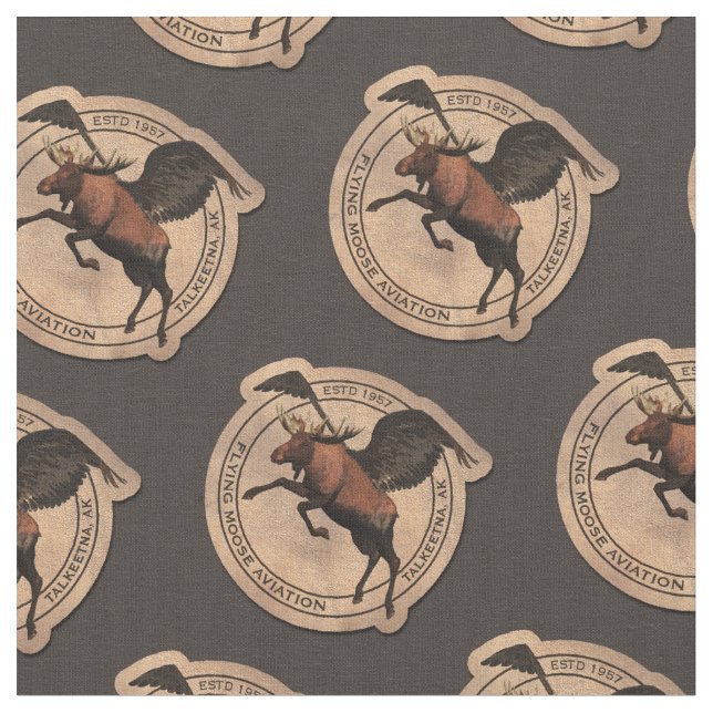 Flying Moose Aviation Patch Fabric (Close Up)