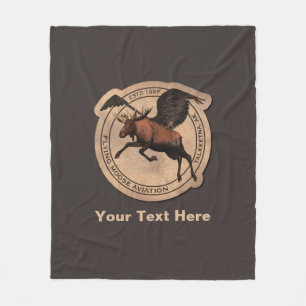 Flying Moose Aviation Patch Fleece Blanket