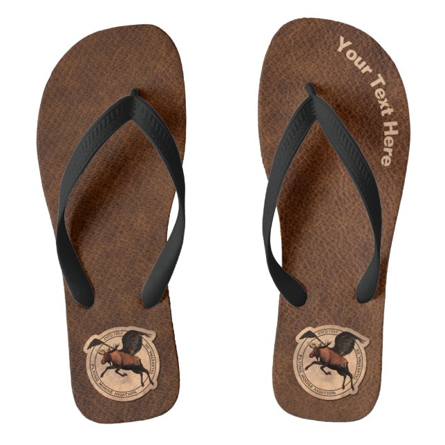 Flying Moose Aviation Patch Flip Flops (Footbed)