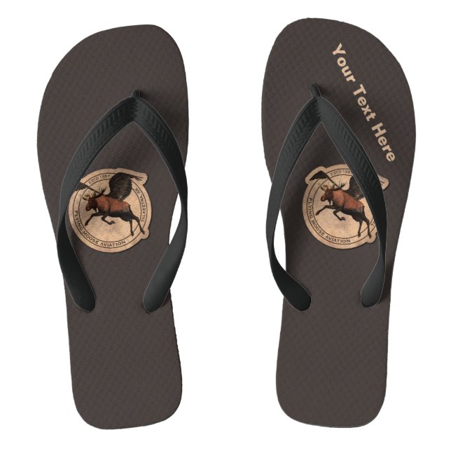 Flying Moose Aviation Patch Flip Flops (Footbed)
