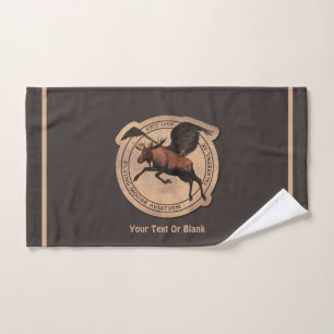 Flying Moose Aviation Patch Hand Towel