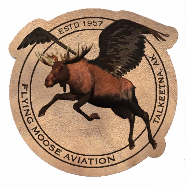 Flying Moose Aviation Patch Photo Sculpture Magnet (Front)