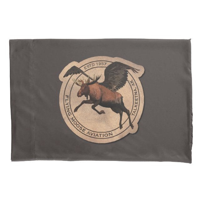 Flying Moose Aviation Patch Pillowcase (Front)