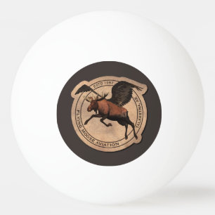 Flying Moose Aviation Patch Ping Pong Ball