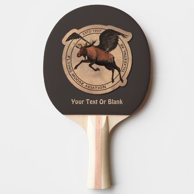 Flying Moose Aviation Patch Ping Pong Paddle (Front)