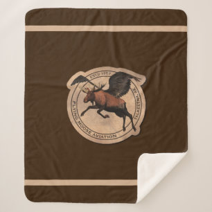 Flying Moose Aviation Patch Sherpa Blanket
