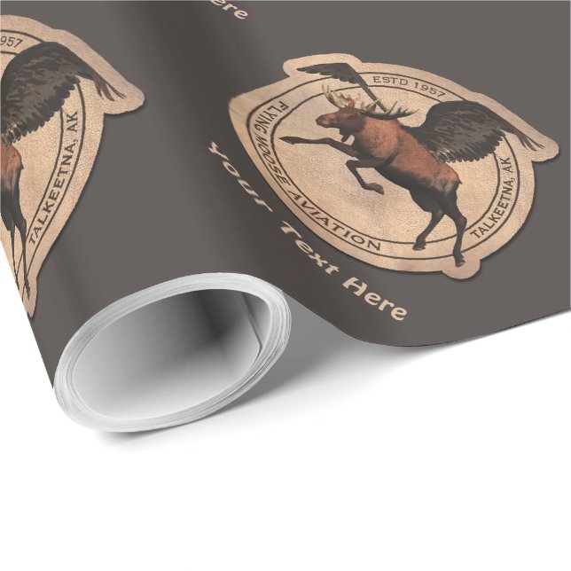 Flying Moose Aviation Patch Wrapping Paper (Roll Corner)