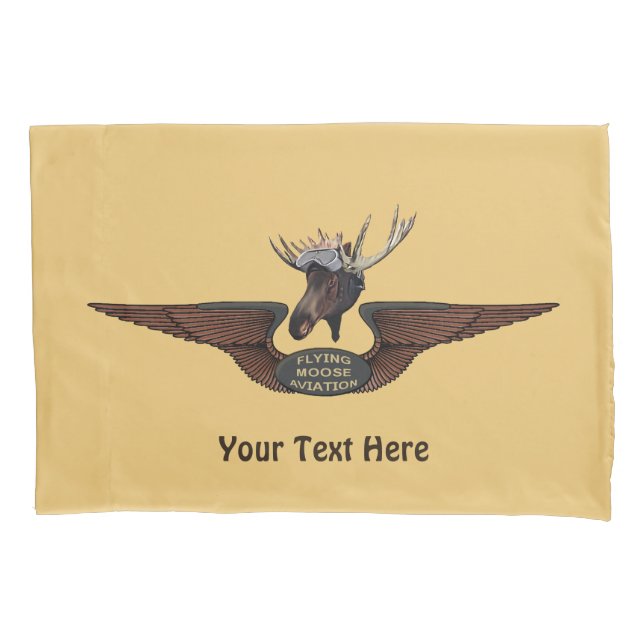 Flying Moose Aviation Wings Pillowcase (Front)