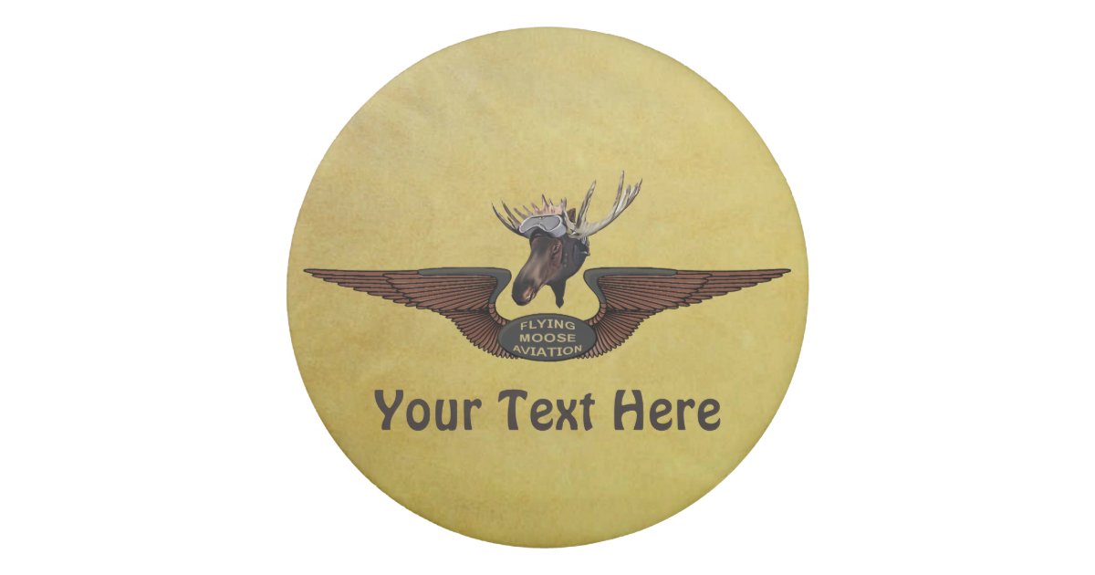 Flying moose bush pilot wings eraser zazzle