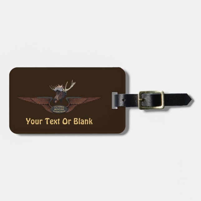 Flying Moose Bush Pilot Wings Luggage Tag (Front Horizontal)