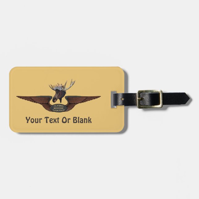 Flying Moose Bush Pilot Wings Luggage Tag (Front Horizontal)