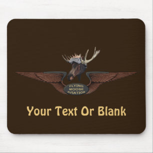 Flying Moose Bush Pilot Wings Mouse Mat