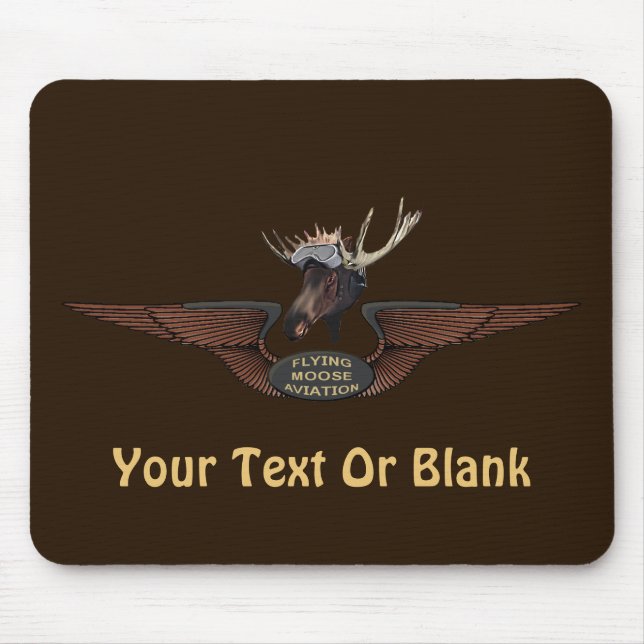 Flying Moose Bush Pilot Wings Mouse Mat (Front)